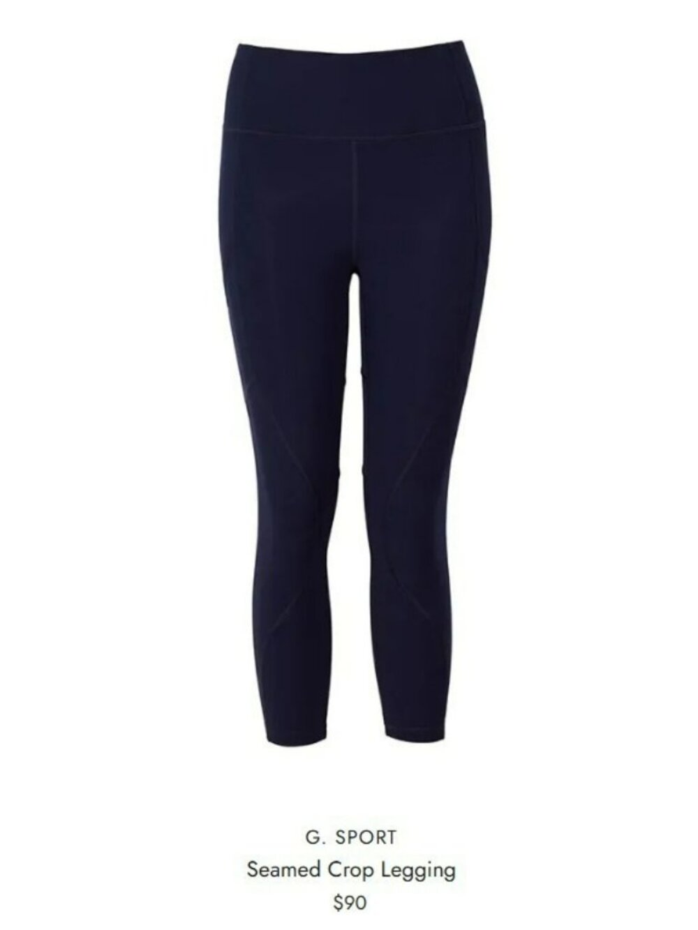 G. Label  / G. Sport / GWYN By Goop Black Seamed Cropped Leggings Sz XL